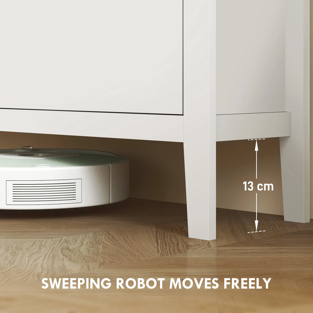 HOMCOM Modern Four-Drawer Shoe Cabinet - White