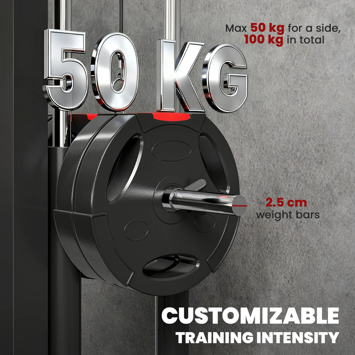 SPORTNOW Wall Mounted Lat Pull Down Machine, Crossover Cable Machine with High & Low Pulleys for Home Gym Full Body Workout