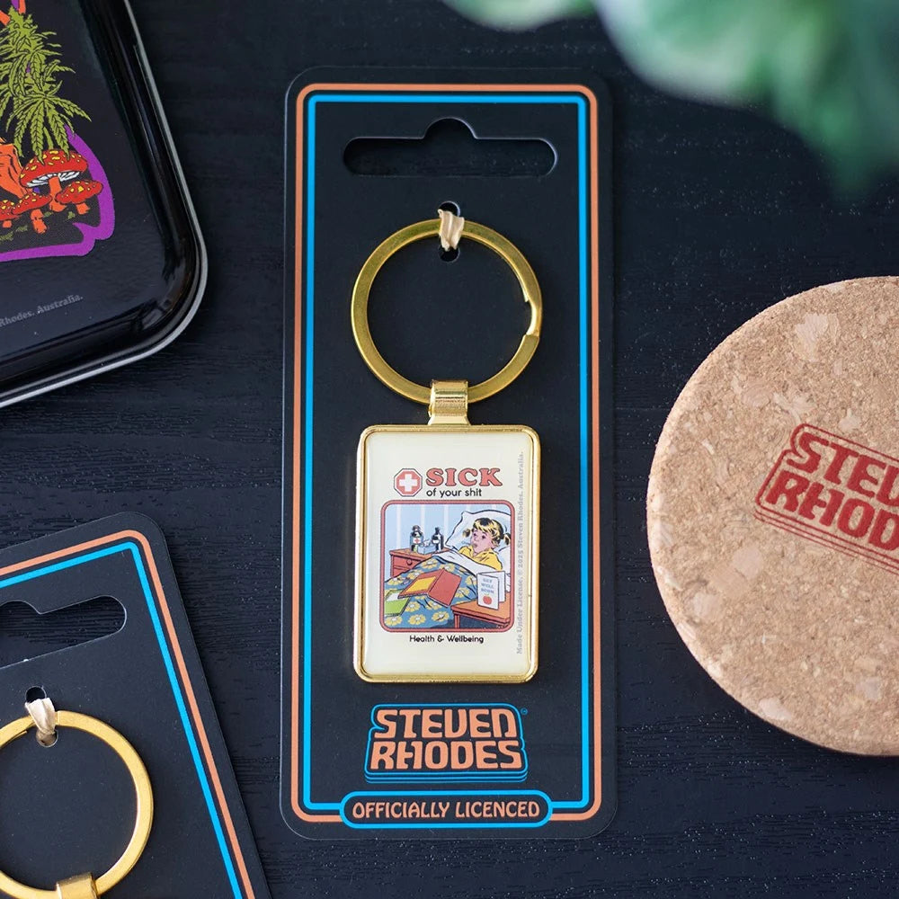 Sick of Your Shit Keyring by Steven Rhodes