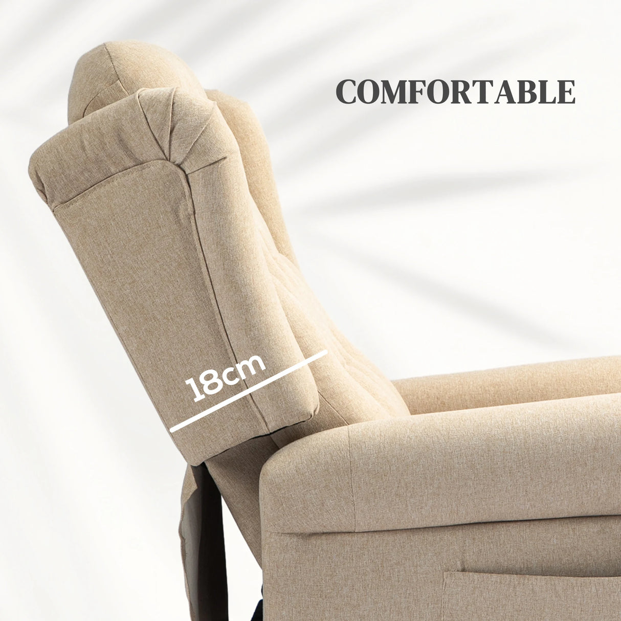 HOMCOM 45 Lifting Riser and Recliner Armchair - Beige