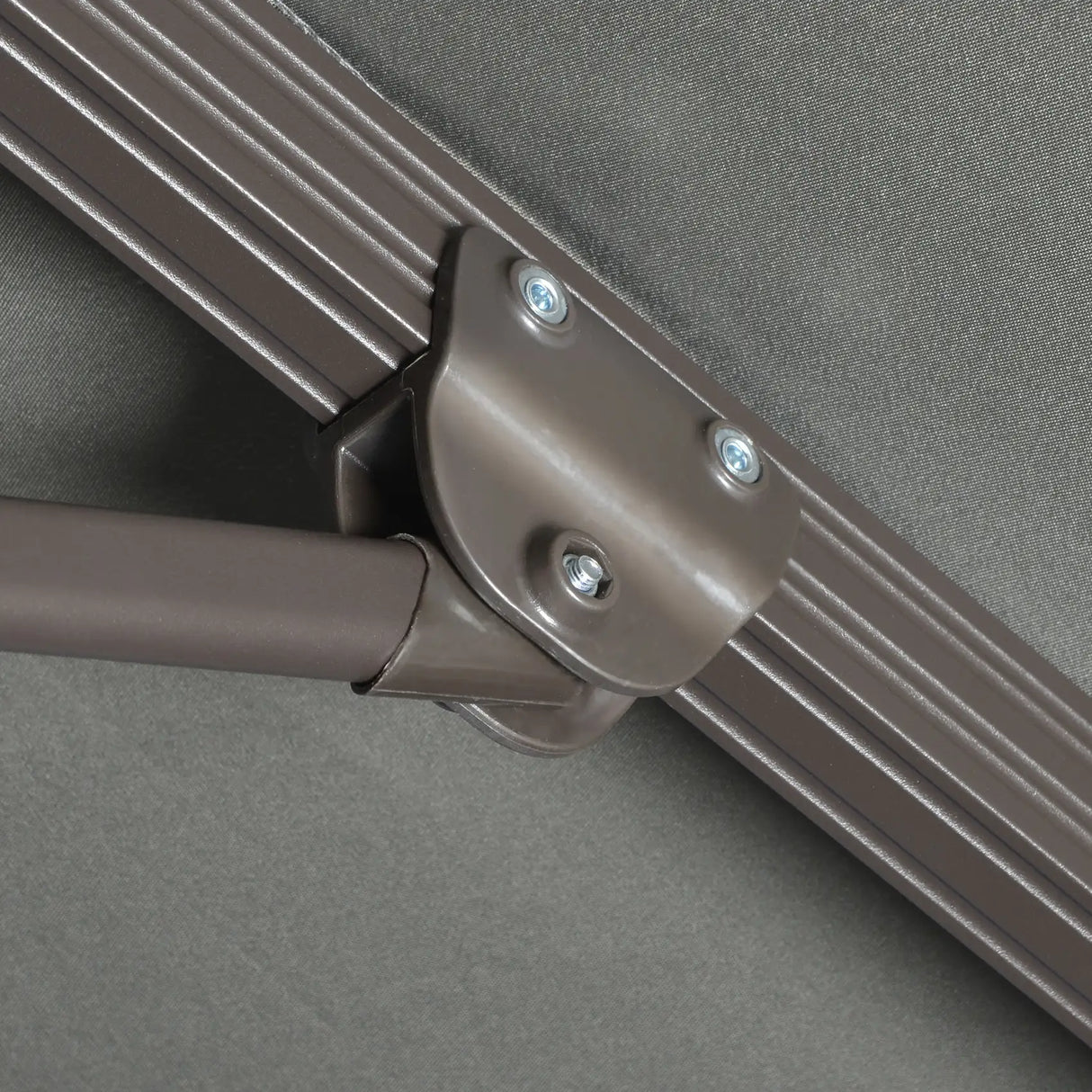 Outsunny 3(m) Cantilever Parasol 360 Rotation Roma Umbrella Hanging Sun Shade with Aluminium Frame, Tilt Crank, 8 Ribs and Cross Base, Dark Grey