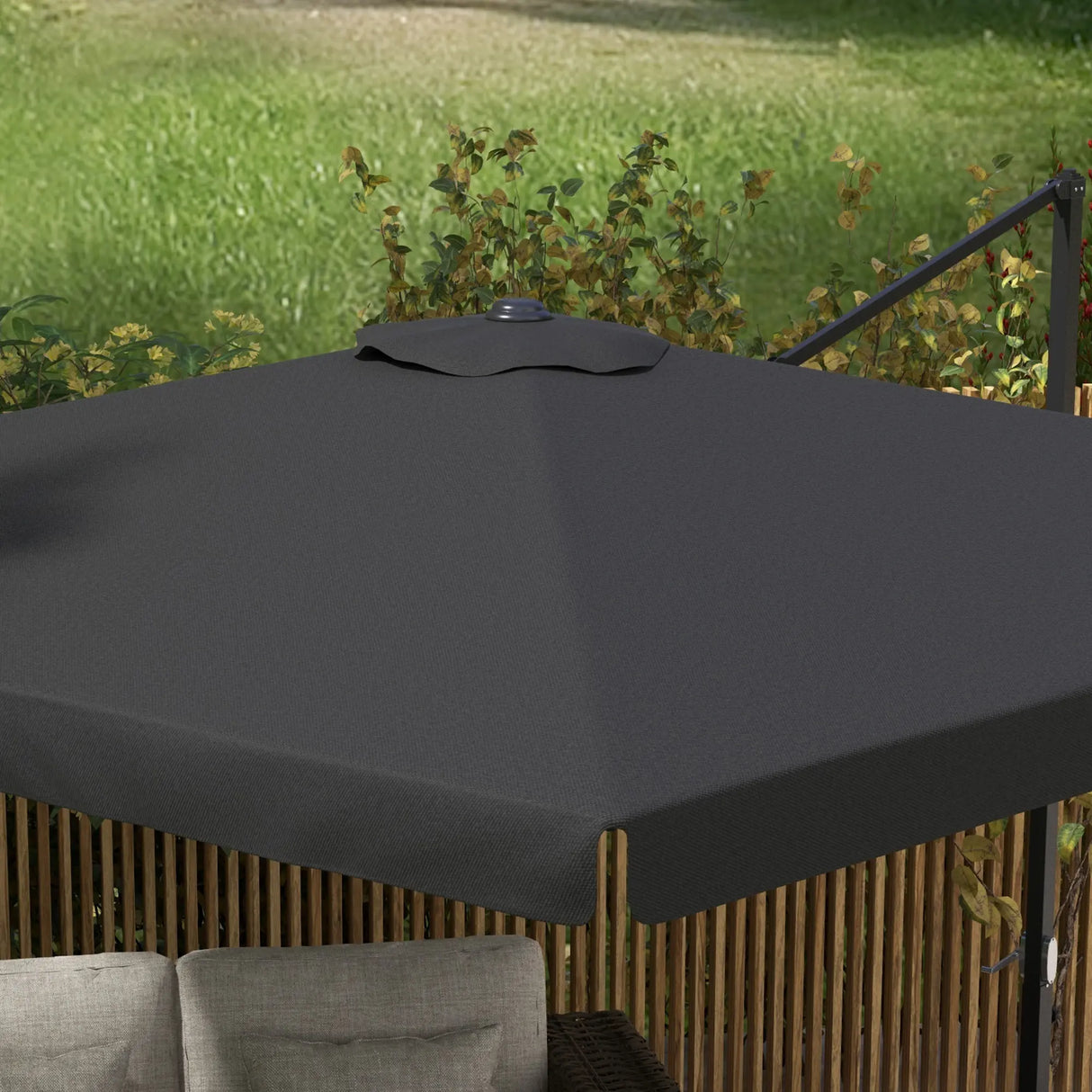 Outsunny 3m Cantilever Parasol, with Four-Position Canopy - Grey