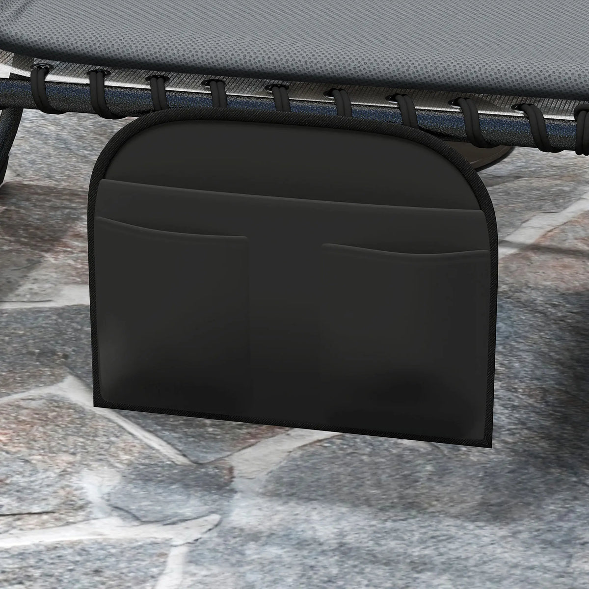 Outsunny Set of Two Reclining Sun Loungers - Charcoal Grey