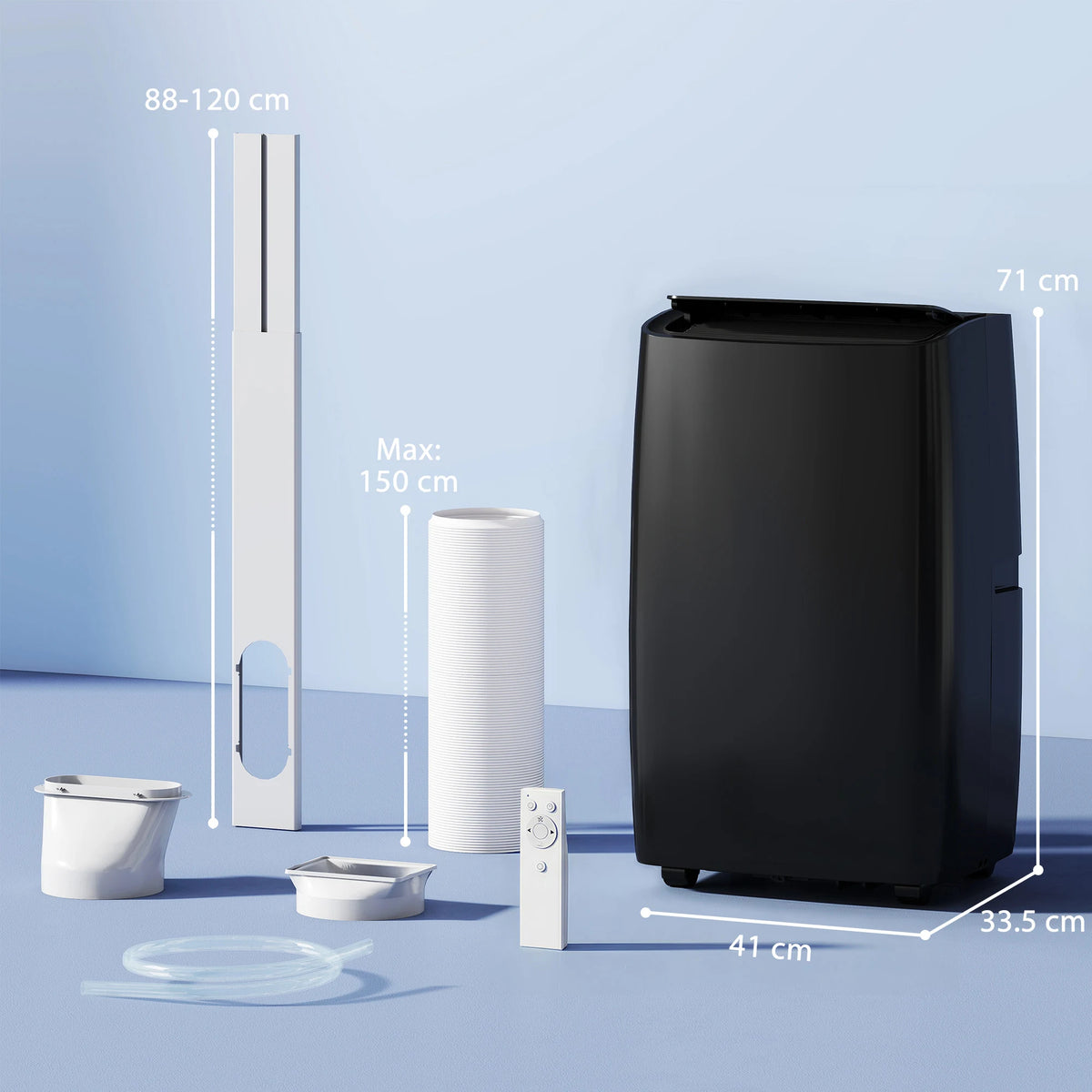 HOMCOM Portable Air Conditioner 14000 BTU, 4-in-1 Air Conditioning Unit, Dehumidifier, Cooling, Fan, Children Lock, 40m2