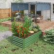 Outsunny Raised Beds for Garden, Galvanised Steel Outdoor Planters with Multi-reinforced Rods, 180 x 90 x 59 cm, Green