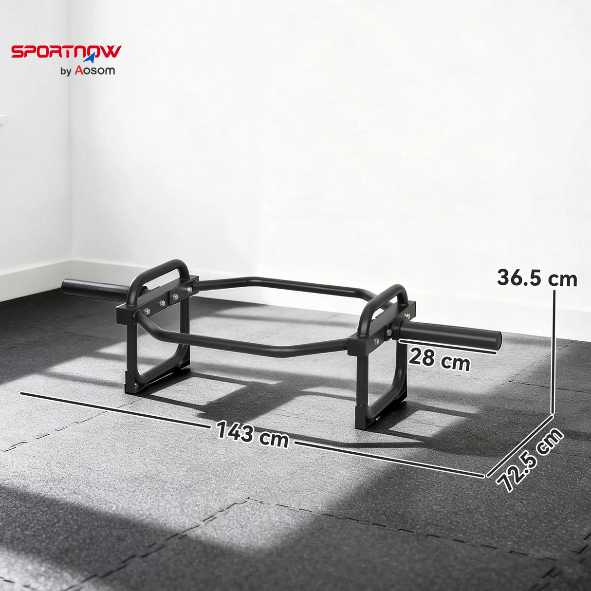 SPORTNOW Olympic Trap Bar, 2" Hex Barbell Bar with 300kg Capacity for Deadlifts, Shrugs, Squats and Farmer Walks