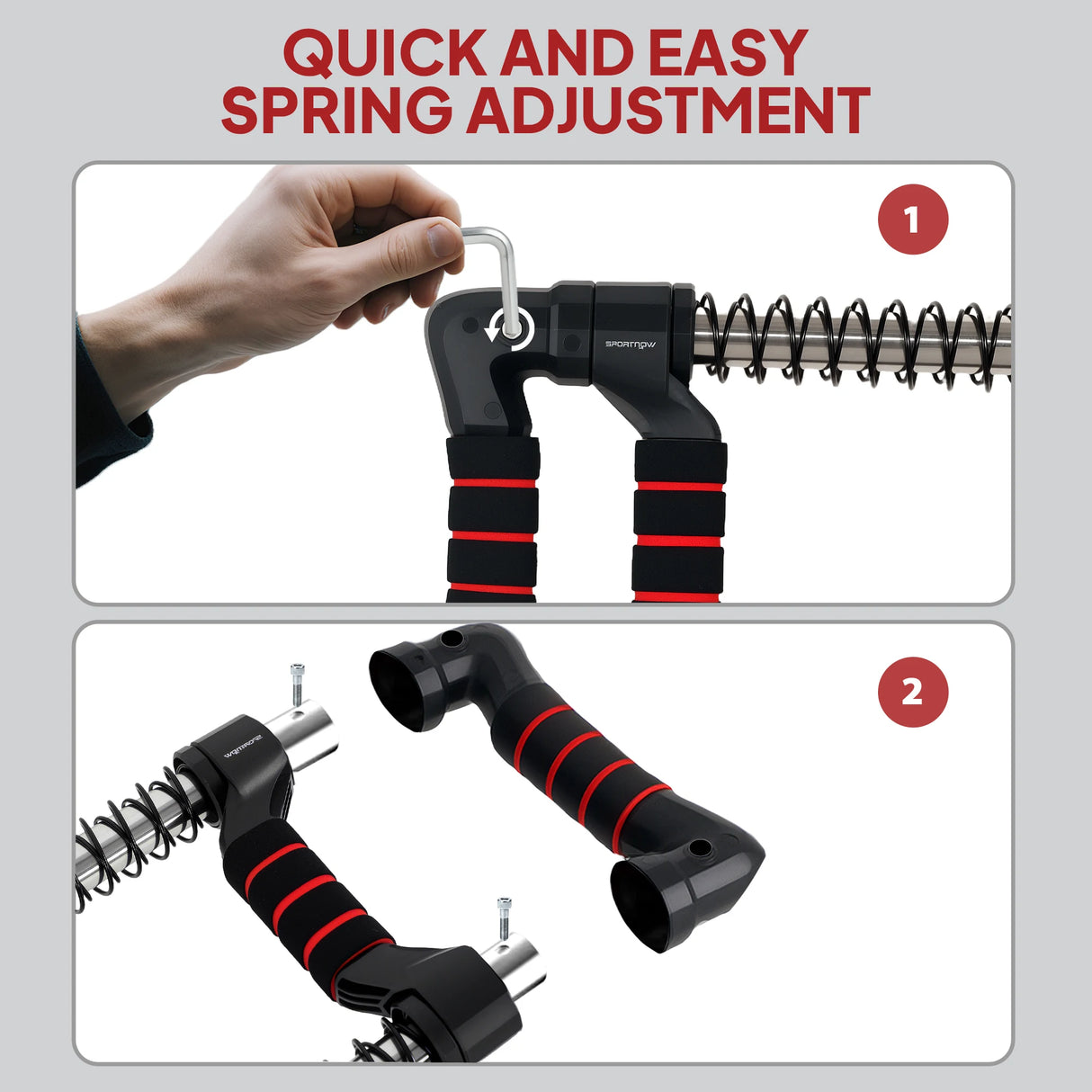 SPORTNOW Chest Expander, with 10-50kg Adjustable Resistance, for Home Gym, Office, Travel Workout