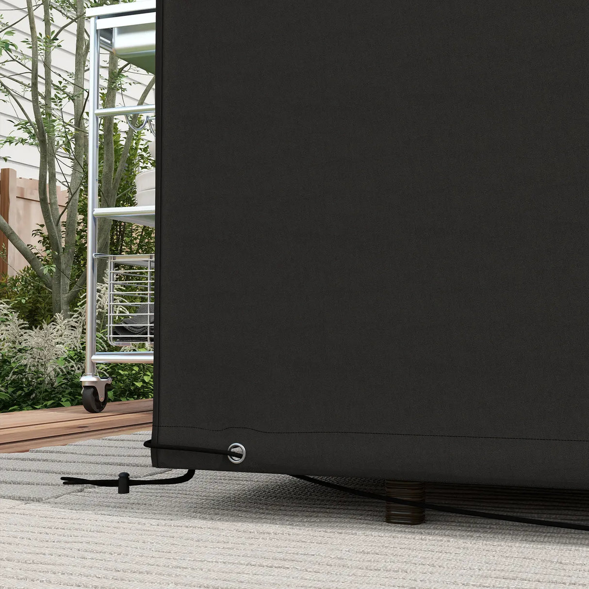 Outsunny Outdoor Garden Furniture Cover Waterproof, Anti-UV 600D Heavy Duty Oxford Fabric Patio Furniture Cover for Rectangular Sofa Table Set, Black, 245 x 165 x 66 cm