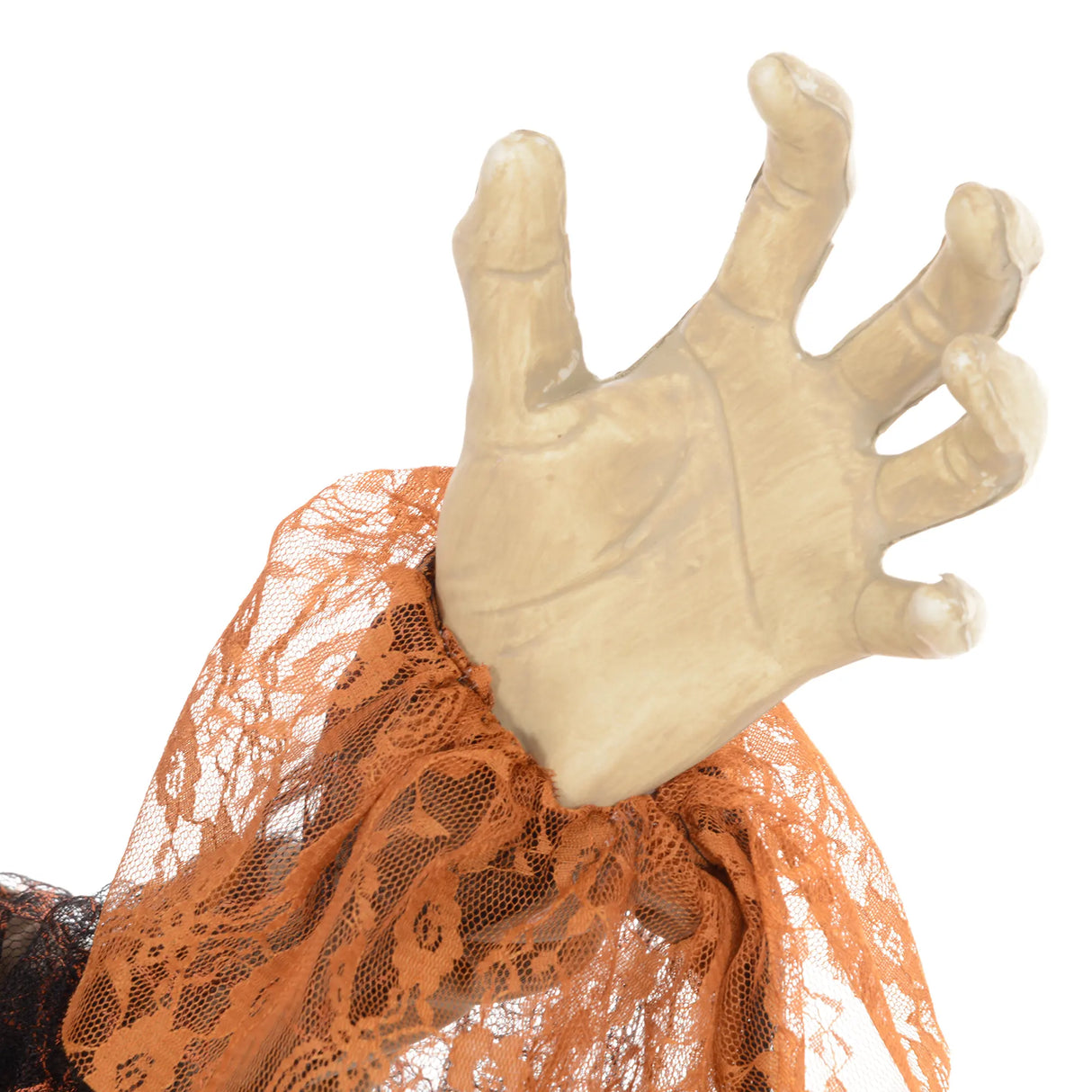 HOMCOM 183 cm Life Size Halloween Animated Standing Fat-Faced Witch with Red Light Up Eyes, Sound Activated Moving Arms & Head, Scary Witch Halloween Decorations, Battery Operated, Indoor Party Props