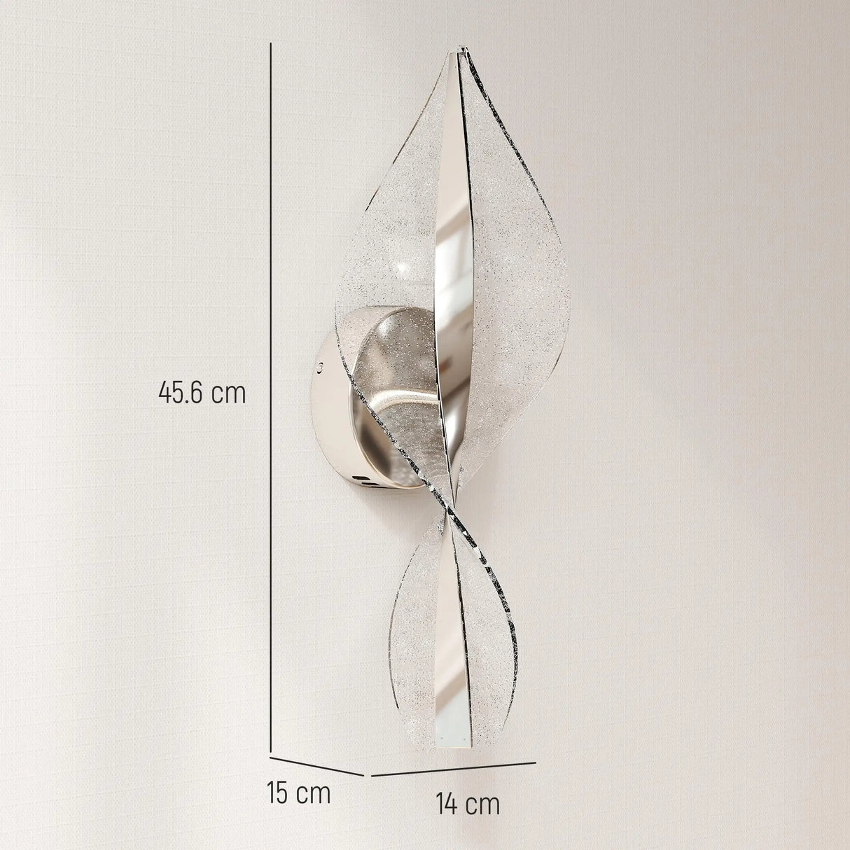 HOMCOM Led Wall Lamp 2 Pack, 13W Modern Indoor Spiral Wall Light, Colour Temperature Adjustable 3000K/4000K/6500K, for Bedroom, Living Room, Hallway, Stairs, Silver Tone