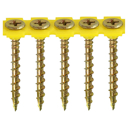 500 x TIMCO Collated Solo Countersunk Gold Woodscrews - 4.5 x 70