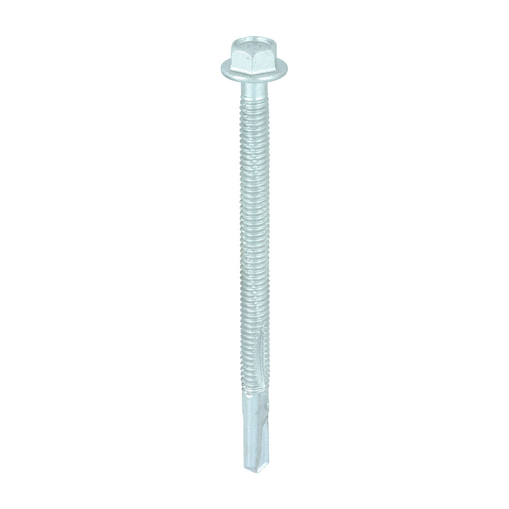 100 x TIMCO Self-Drilling Heavy Section Screws Exterior Silver with EPDM Washer - 5.5 x 80