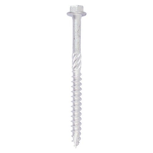 10 x TIMCO Hex Flange Head Exterior Silver Timber Screws - 6.0 x 60