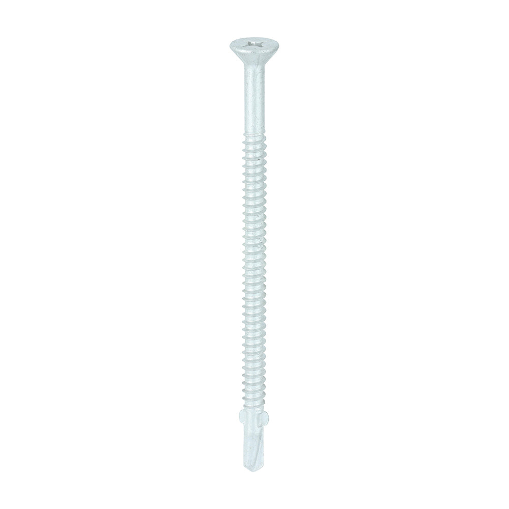 100 x TIMCO Self-Drilling Wing-Tip Steel to Timber Light Section Exterior Silver Screws - 5.5 x 100