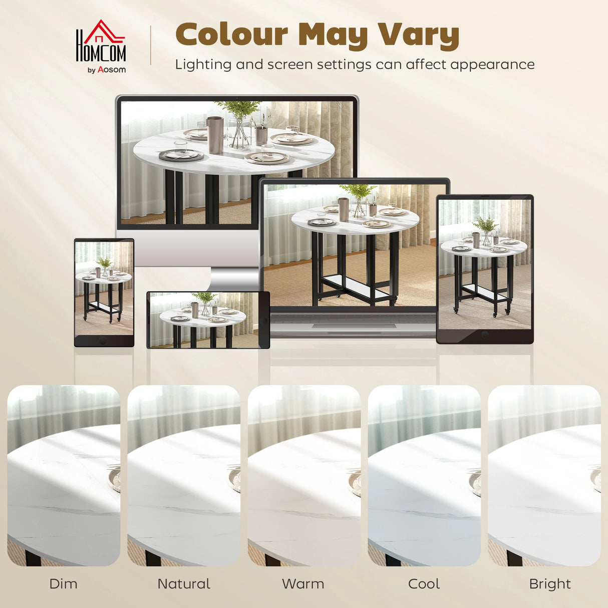 HOMCOM Folding Dining Table, Drop Leaf Table with Open Shelf, Rolling Kitchen Table for Dining Room, Small Spaces, White Marble