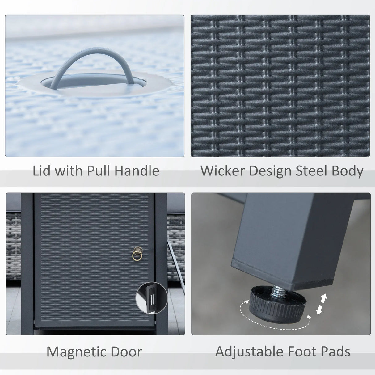 Outsunny 71 x 71cm 40000 BTU Gas Firepit Table - Black/Grey