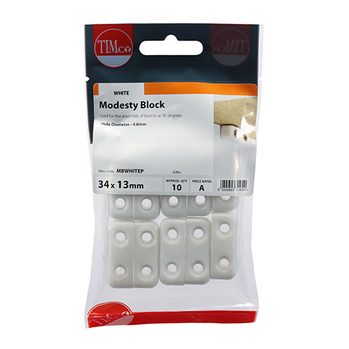 10 x TIMCO Modesty Blocks White - 34 x 13 x 13