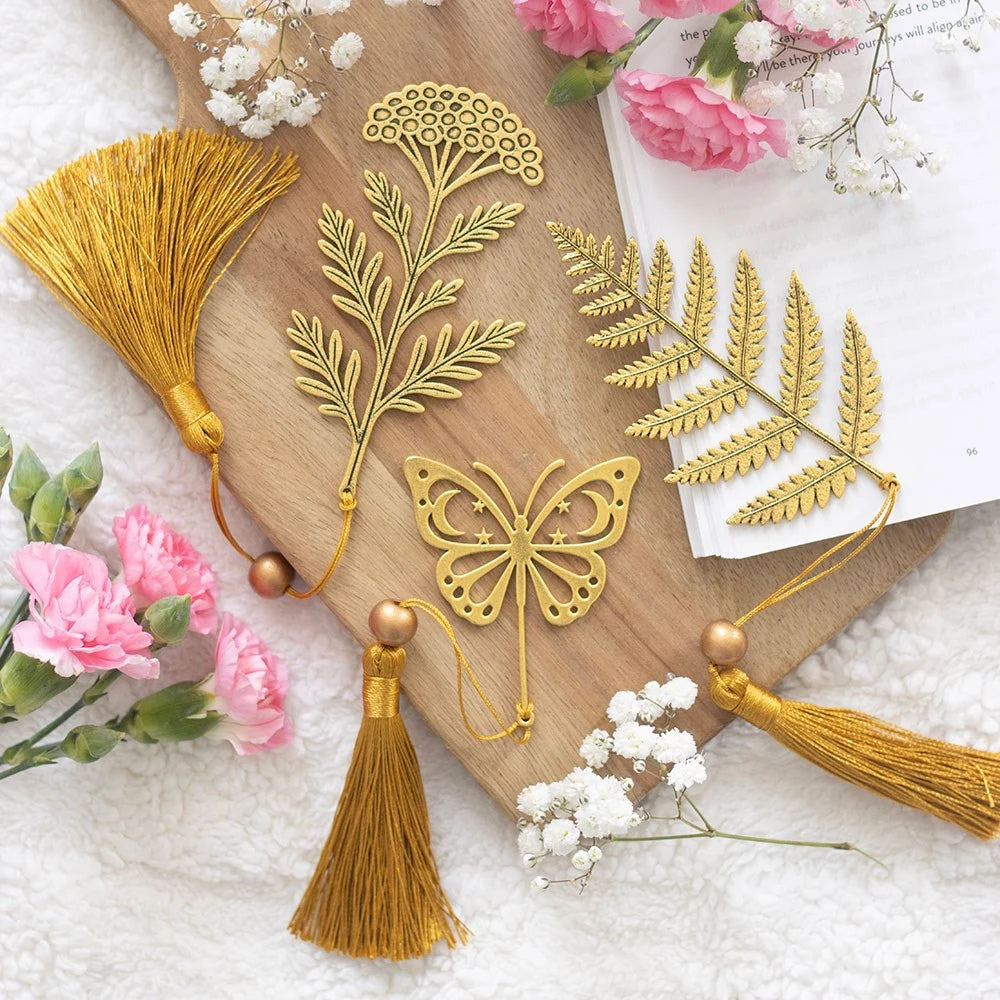 Set of 24 Luna Bloom Metal Leaf Bookmarks