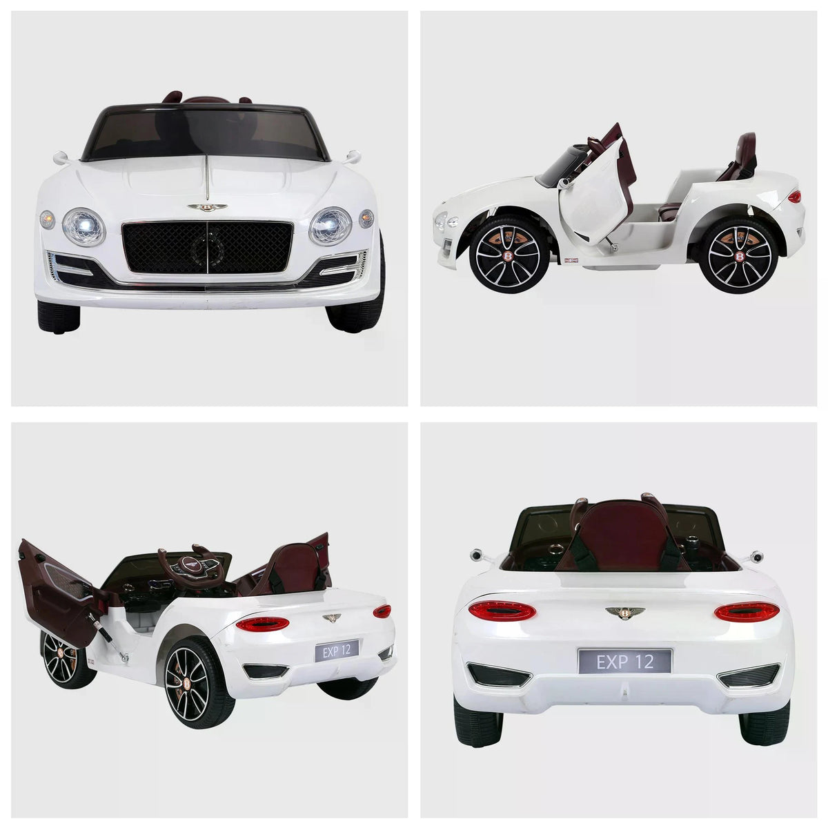 HOMCOM Kids Electric Car Kids Ride on Toys W/ LED Lights-White