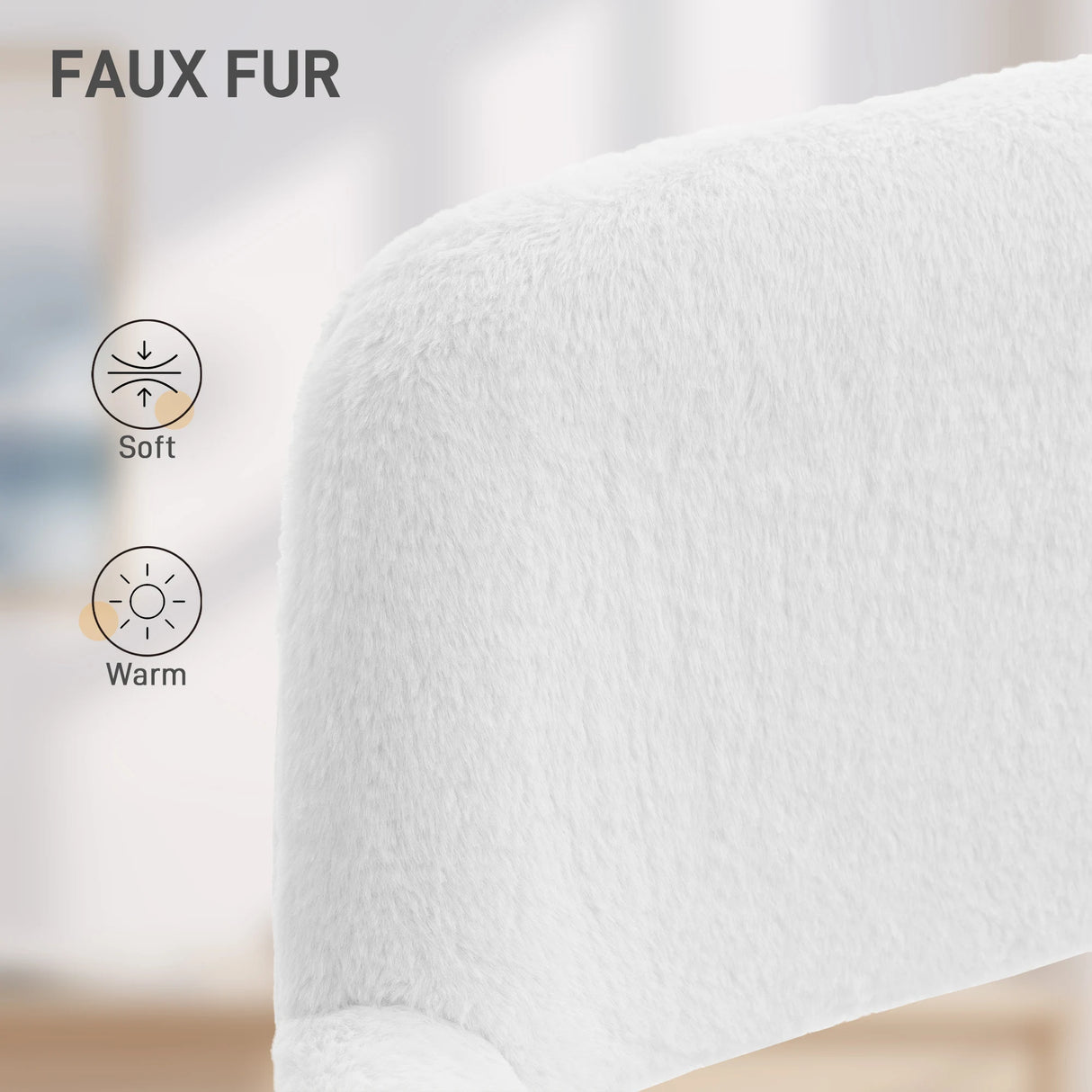 HOMCOM Faux Fur Rabbit Chair - Cream White