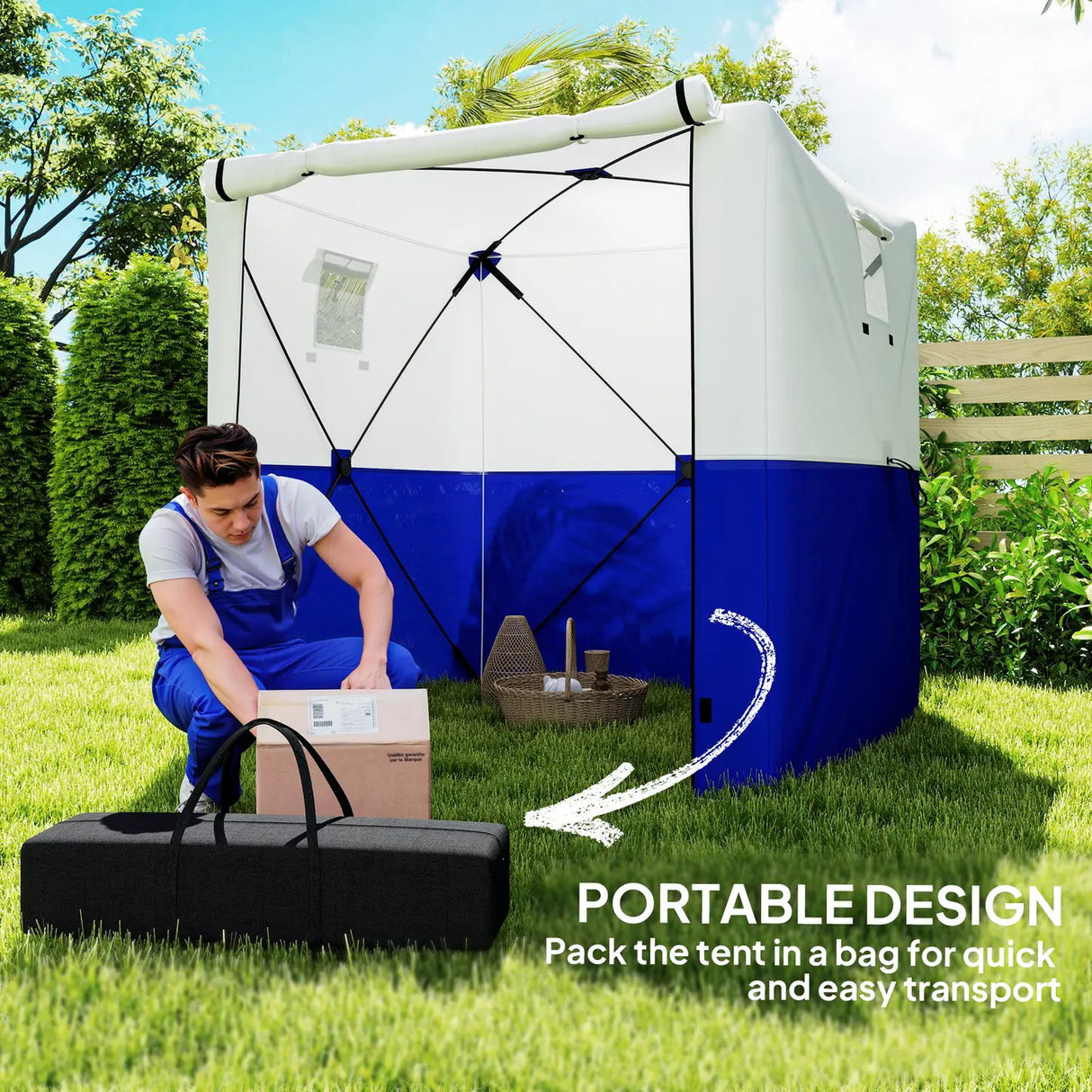 Outsunny 2 x 2m Pop-Up Gazebo, with Accessories - Dark Blue