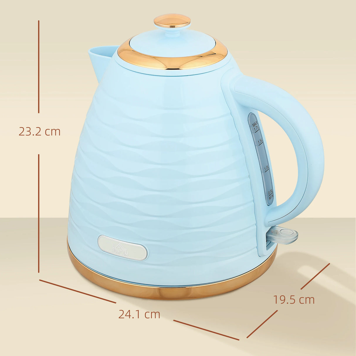 HOMCOM 3kW Rapid Boil Honeycomb Kettle - Light Blue