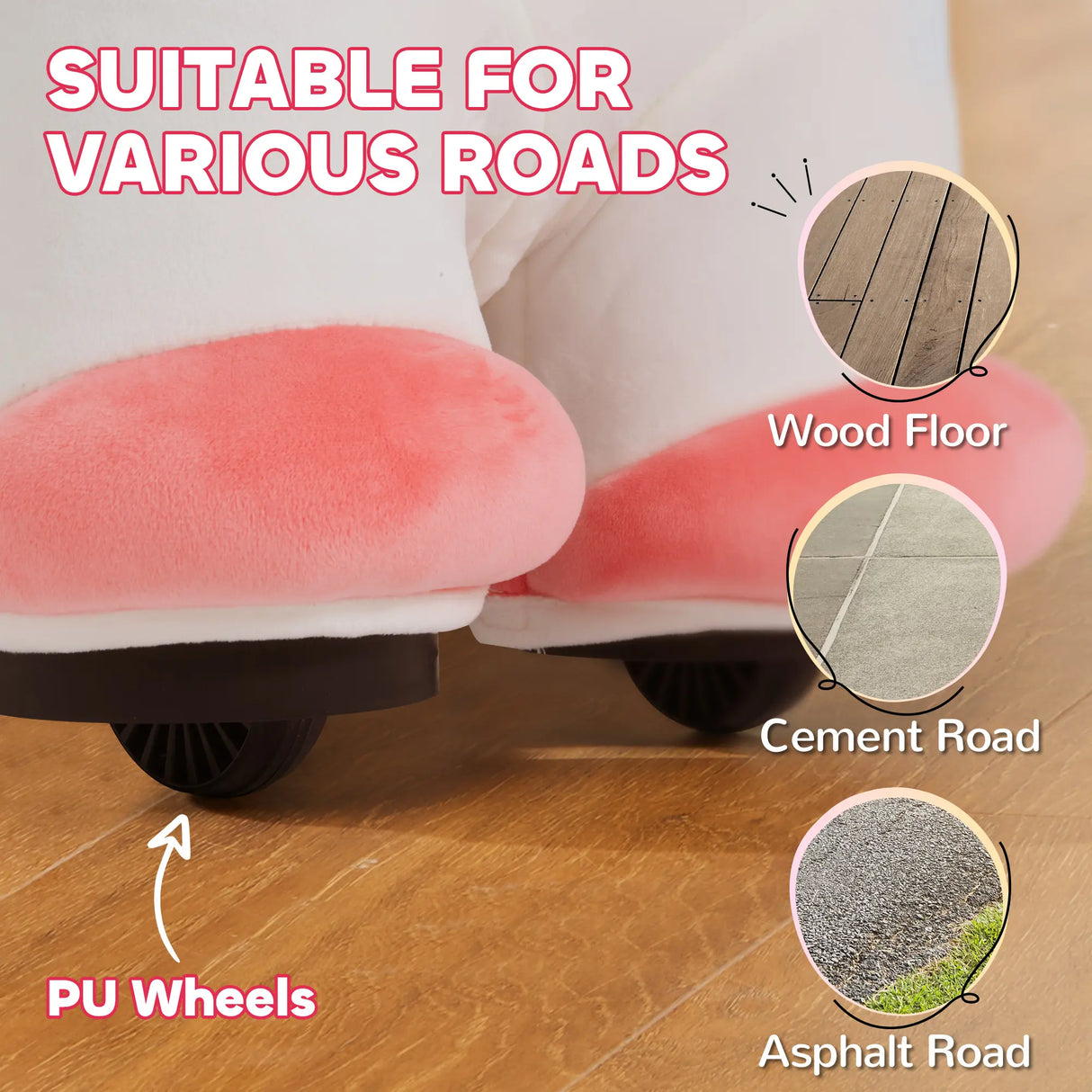 AIYAPLAY 6V Electric Ride on Unicorn, Battery Powered Kids Ride on Animal Toy with Music, Forward Control, for Ages 18-36 Months