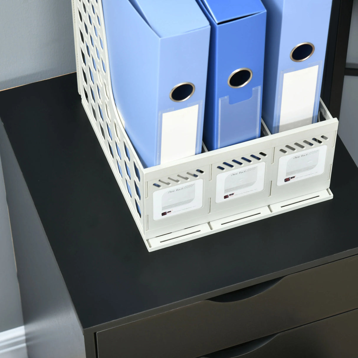 HOMCOM 5 Drawer Mobile Filing Cabinet, Vertical File Cabinet, Modern Rolling Office Storage Organizer Cupboard, Black