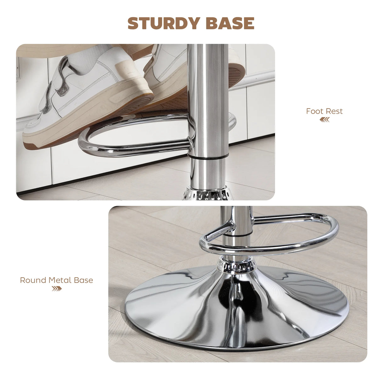 HOMCOM PU Leather Upholstered Swivel Bar Stool, Height Adjustable with Back, Armrest, Footrest, Coffee