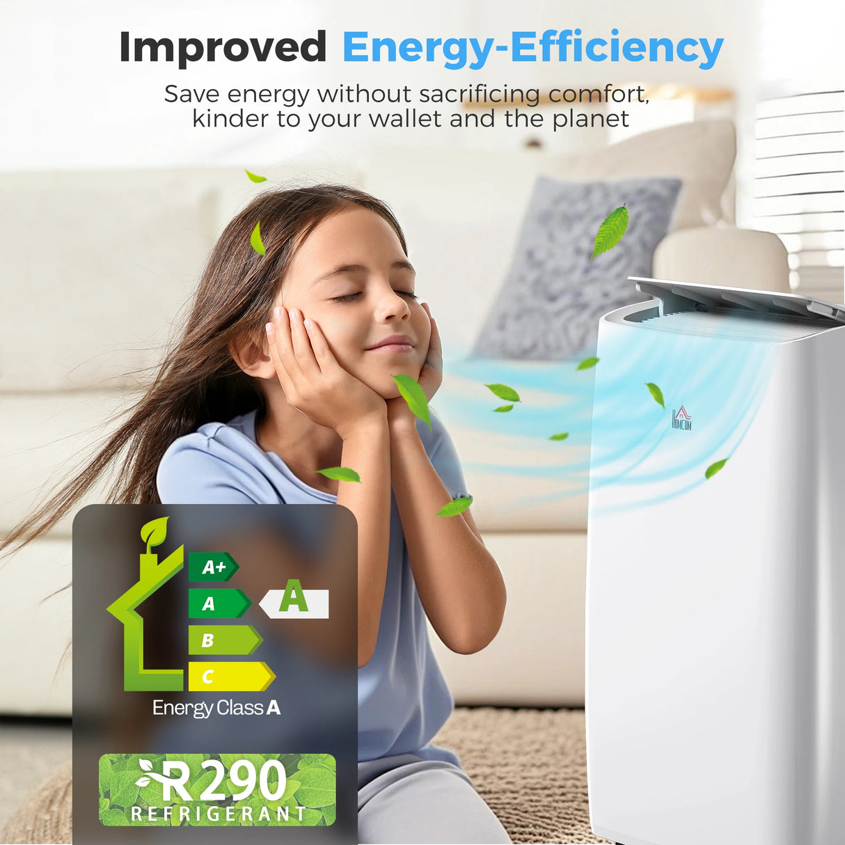 HOMCOM Portable Air Conditioner 12000 BTU, 4-in-1 Air Conditioning Unit, Dehumidifier, Cooling, Fan, Sleep Mode with 2 Speeds, Remote, LED Display, 24H Timer, Window Kit, Child Lock, 35m2, Cream