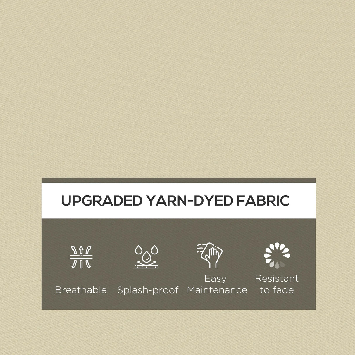 Outsunny 4-Piece Seat Cushions Pillow Replacement, Patio Chair Cushions Set with Ties for Indoor Outdoor, Beige