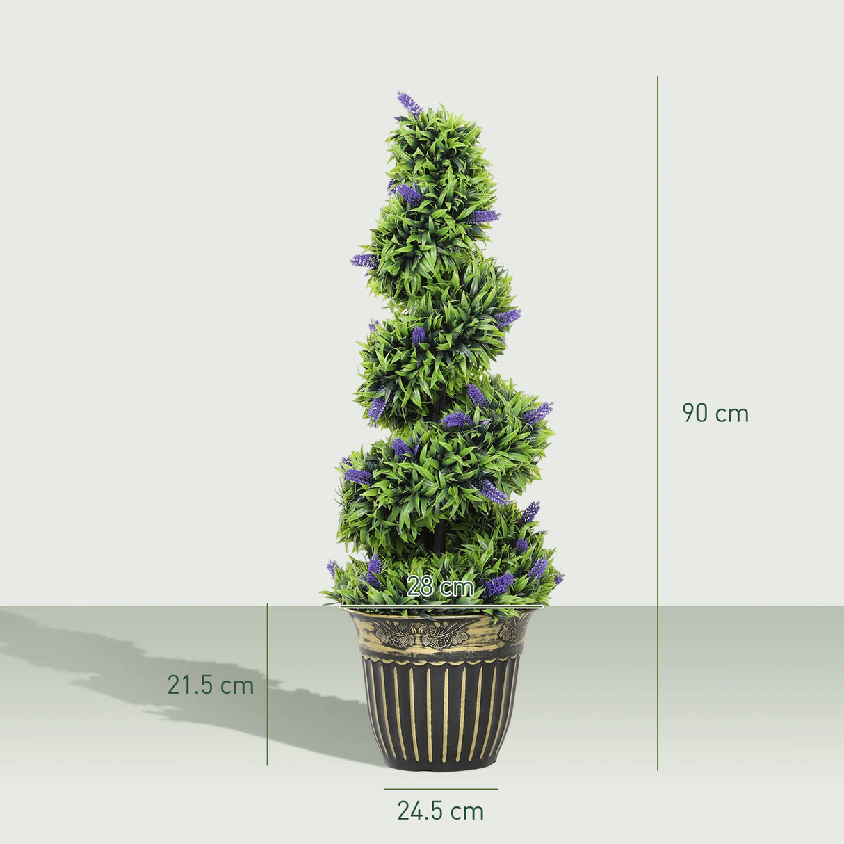 HOMCOM Set of Two 90cm Artificial Lavender Trees