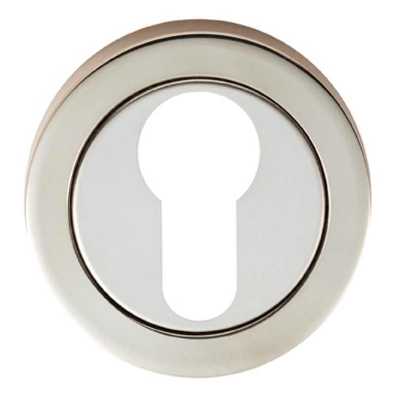 ESCUTCHEON - EURO PROFILE - SCREW-ON ROUND ROSE - BRIGHT STAINLESS STEEL - 52 x 7 - EACH