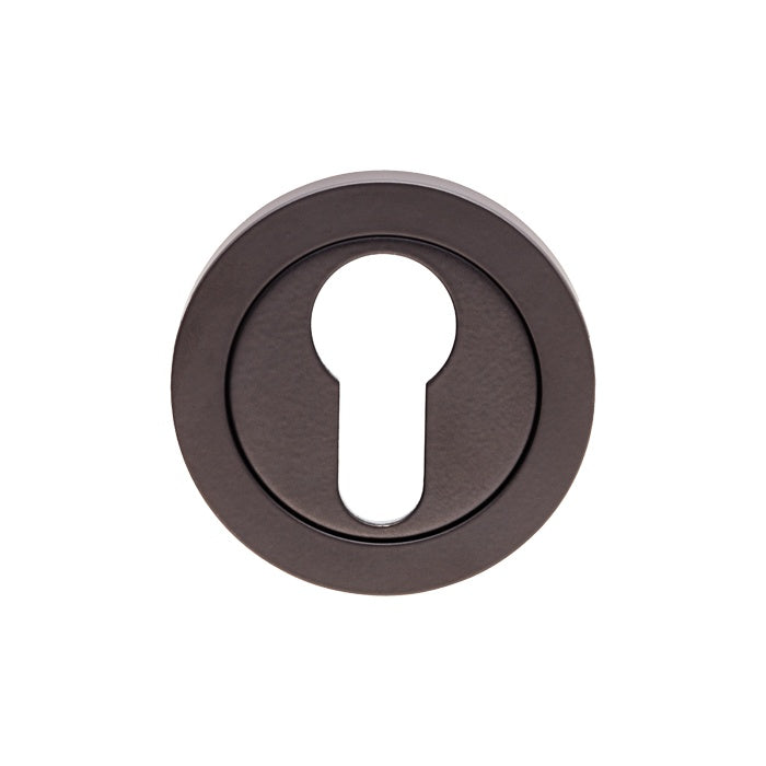 ESCUTCHEON - EURO PROFILE - SCREW-ON ROUND ROSE - MATT BLACK - EACH