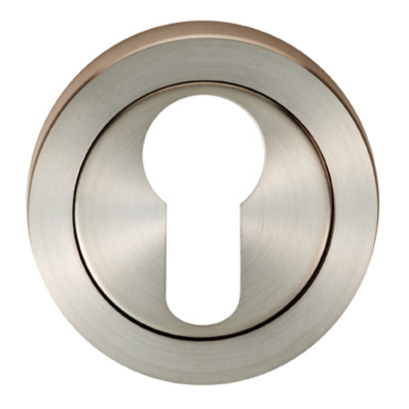ESCUTCHEON - EURO PROFILE - SCREW-ON ROUND ROSE - SATIN STAINLESS STEEL - 52 x 7 - EACH