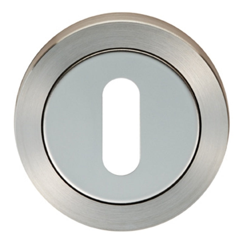 ESCUTCHEON - LOCK PROFILE - SCREW-ON ROUND ROSE - BRIGHT STAINLESS STEEL/SATIN STAINLESS STEEL - 52 x 7 - EACH