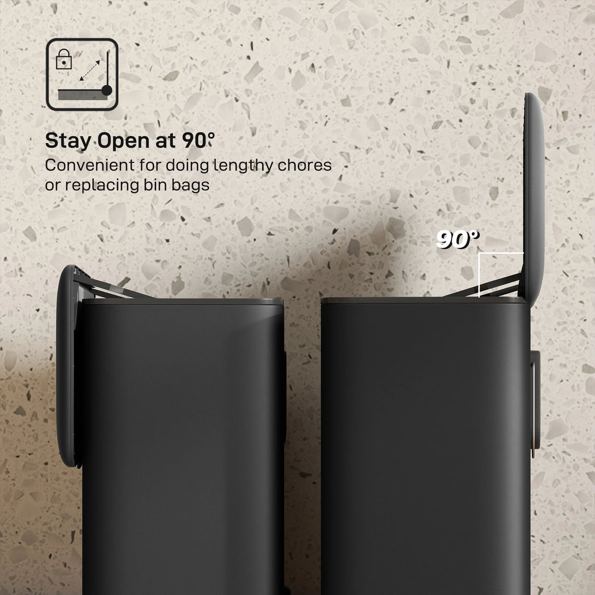 HOMCOM 8L Hanging Kitchen Bin, Rubbish bin with Lid and Removable Inner Bucket for Kitchen Cabinet Door, Under Sink, Office