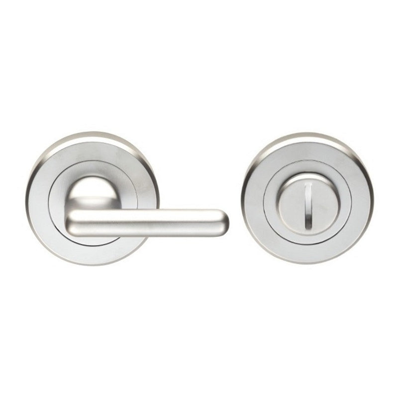 LARGE TURN & RELEASE - 5MM SPINDLE - SCREW-ON ROUND ROSE - POLISHED CHROME - SET