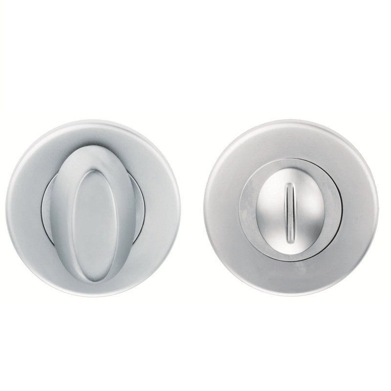 TURN & RELEASE ON CONCEALED FIX PUSH ON ROUND ROSE - SATIN CHROME - 52MM - SET
