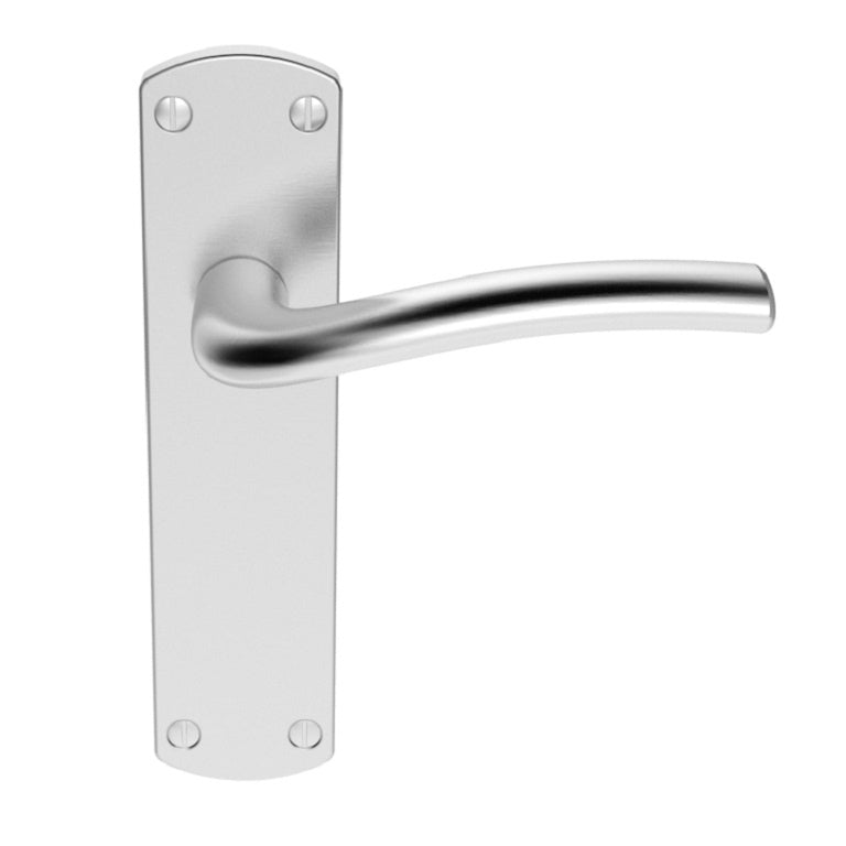 SEROZZETTA CUATRO LEVER ON BACKPLATE - LATCH - SATIN CHROME - 42MM X 170MM - PAIR