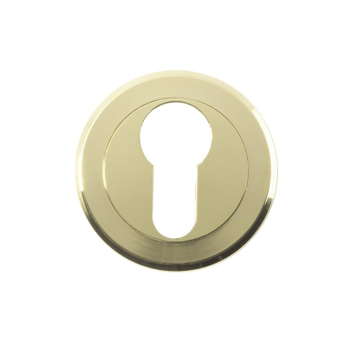 ESCUTCHEON - EURO PROFILE - SCREW-ON ROUND ROSE - STAINLESS BRASS - 52MM - EACH