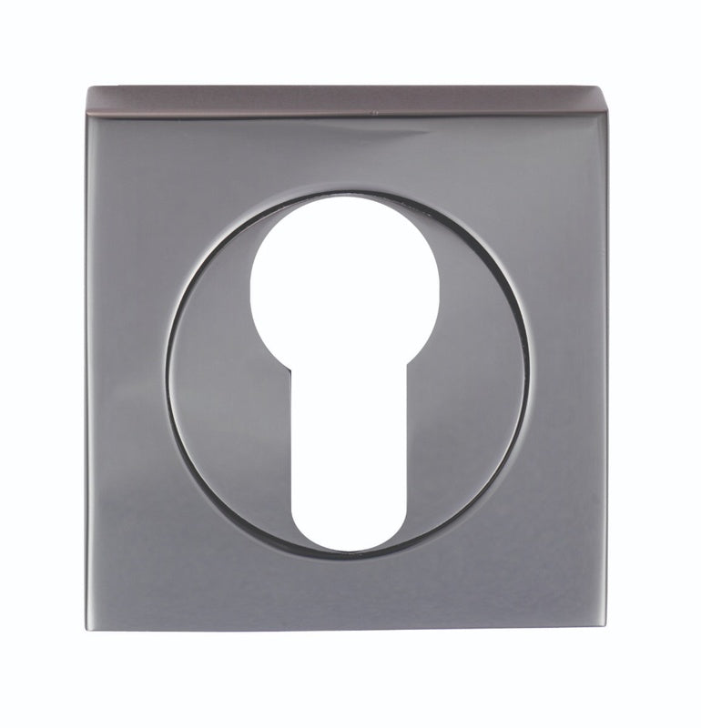 ESCUTCHEON - EURO PROFILE - SQUARE ROSE - BLACK NICKEL - 52MM - EACH