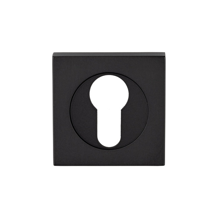 ESCUTCHEON - EURO PROFILE - SQUARE ROSE - MATT BLACK - EACH
