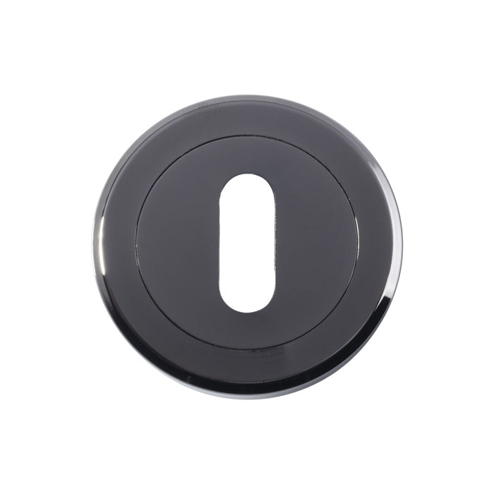 ESCUTCHEON - LOCK PROFILE - SCREW-ON ROUND ROSE - BLACK NICKEL - 52MM - EACH