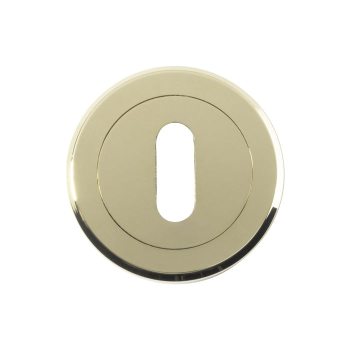 ESCUTCHEON - LOCK PROFILE - SCREW-ON ROUND ROSE - STAINLESS BRASS - 52MM - EACH