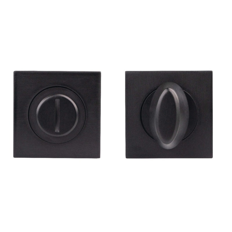 TURN & RELEASE - 5MM SPINDLE - SQUARE ROSE - Matt Black - SET