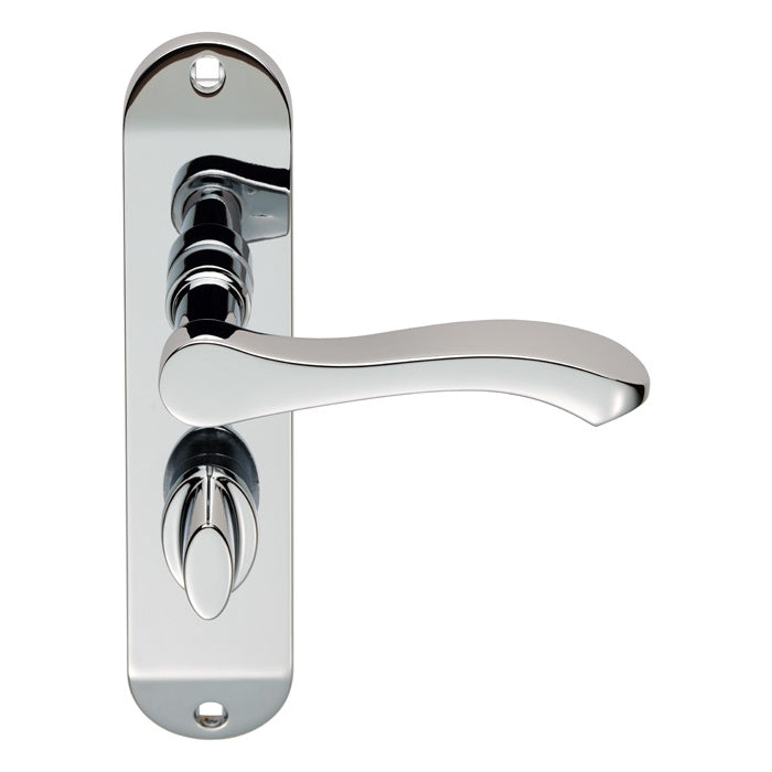 STYLE LEVER ON FACE-FIX BACKPLATE - BATHROOM 57MM - POLISHED CHROME - 180MM X 40MM - PAIR