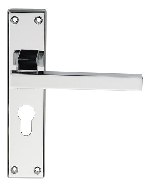 STRATUS LEVER ON FACE-FIX BACKPLATE - EURO 47.5MM - POLISHED CHROME - 180MM X 40MM - PAIR