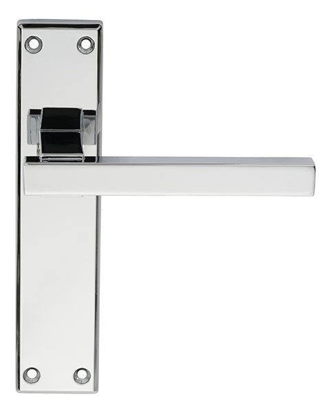 STRATUS LEVER ON FACE-FIX BACKPLATE - LATCH - POLISHED CHROME - 180MM X 40MM - PAIR