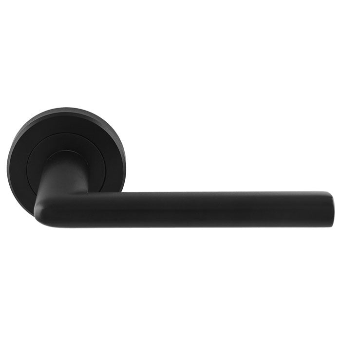 DIECI LEVER ON SPRUNG SCREW-ON ROUND ROSE - MATT BLACK - PAIR